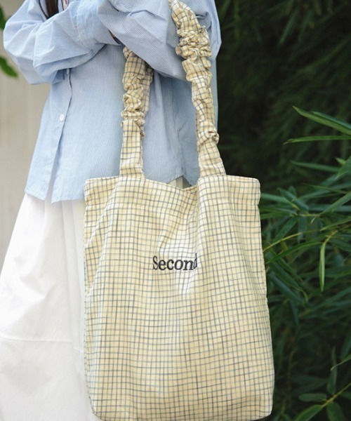 Vipoa(ヴィポア)の「Second logo check tote bag(トートバッグ・レディース・アイボリー/ホワイト/ブルー/ブラック/グリーン・ONE SIZE)」の19枚目の写真