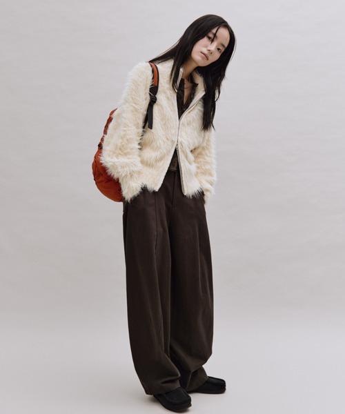 ANF.MUU（アンフムー）の「センターシームカーブパンツ（チノパンツ・レディース・ブラック/ブラウン/ネイビー・FREE）」の22枚目の写真