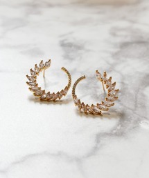 YU-KA:リーフデザイン フープピアス Leaf design hoop earrings