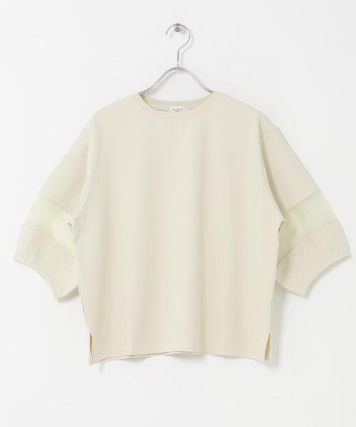 URBAN RESEARCH DOORS(アーバンリサーチドアーズ)の「異素材ドッキングスリーブプルオーバー(Tシャツ/カットソー・レディース・グリーン系その他/ナチュラル/ネイビー・FREE)」の10枚目の写真