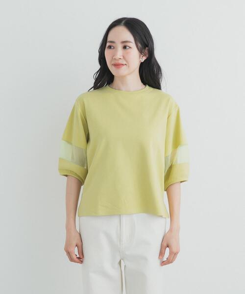 URBAN RESEARCH DOORS(アーバンリサーチドアーズ)の「異素材ドッキングスリーブプルオーバー(Tシャツ/カットソー・レディース・グリーン系その他/ナチュラル/ネイビー・FREE)」の22枚目の写真