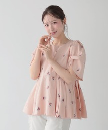 チェリーバルーンバテン襟トップス（チューブトップ）｜Fit more