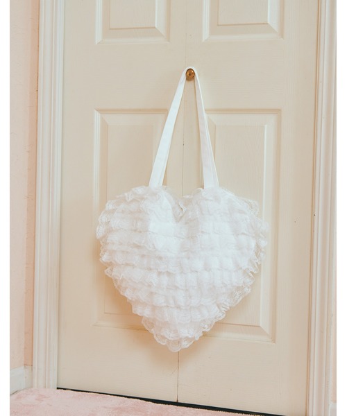 mellfy memory（メルフィーメモリー）の「Tiered sweet love heart tote bag（トートバッグ・レディース・ホワイト/ブルー/ピンク・FREE）」の7枚目の写真