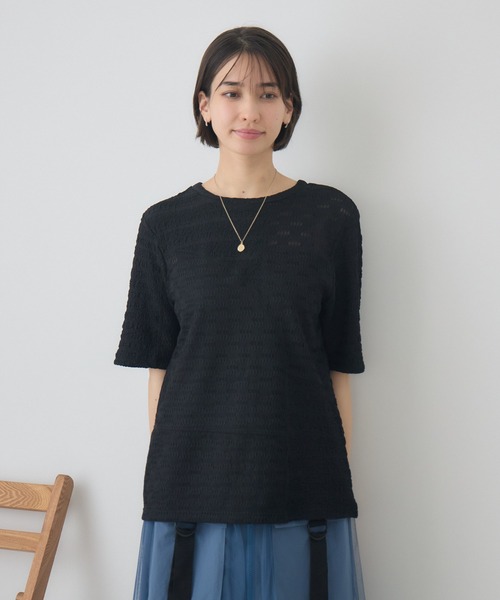 KATHARINE ROSS（キャサリンロス）の「ジャガードトップス/シアージャガードプルオーバー（Tシャツ/カットソー・レディース・アイボリー/ブラック・FREE）」の14枚目の写真