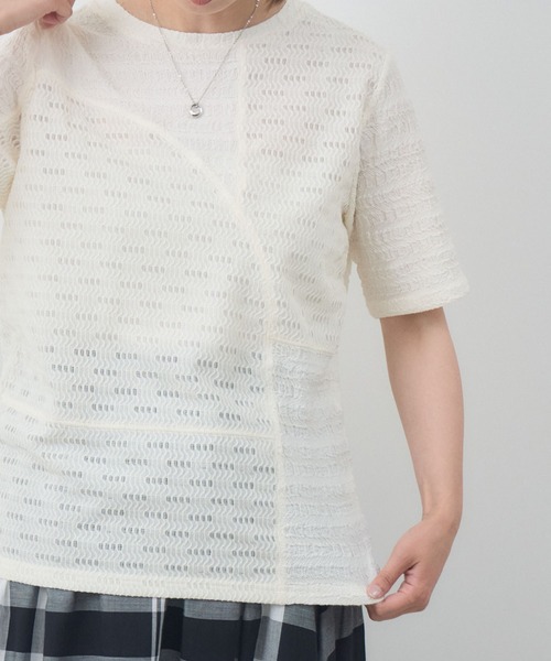 KATHARINE ROSS（キャサリンロス）の「ジャガードトップス/シアージャガードプルオーバー（Tシャツ/カットソー・レディース・アイボリー/ブラック・FREE）」の10枚目の写真