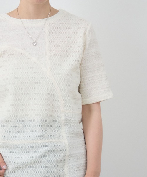KATHARINE ROSS（キャサリンロス）の「ジャガードトップス/シアージャガードプルオーバー（Tシャツ/カットソー・レディース・アイボリー/ブラック・FREE）」の11枚目の写真