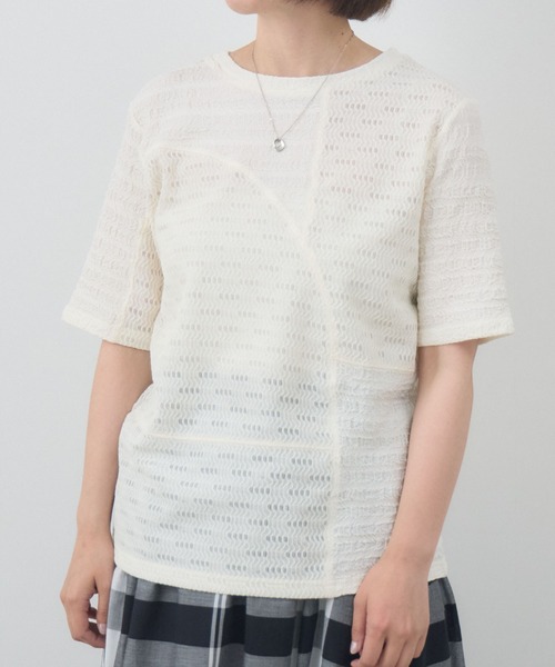 KATHARINE ROSS（キャサリンロス）の「ジャガードトップス/シアージャガードプルオーバー（Tシャツ/カットソー・レディース・アイボリー/ブラック・FREE）」の19枚目の写真