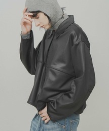 「WHYTO. / ホワイト」leather like shirt jacket