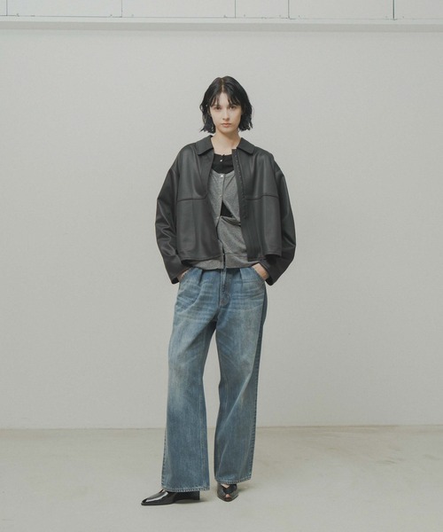 WHYTO.(ホワイト)の「「WHYTO. / ホワイト」leather like shirt jacket(シャツ/ブラウス・レディース・ブラウン/ブラック・36/38)」の3枚目の写真