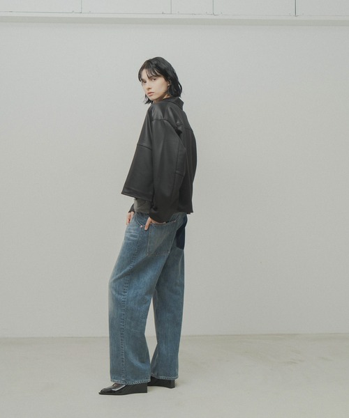 WHYTO.(ホワイト)の「「WHYTO. / ホワイト」leather like shirt jacket(シャツ/ブラウス・レディース・ブラウン/ブラック・36/38)」の5枚目の写真