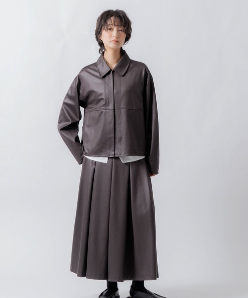 WHYTO.(ホワイト)の「「WHYTO. / ホワイト」leather like shirt jacket(シャツ/ブラウス・レディース・ブラウン/ブラック・36/38)」の9枚目の写真