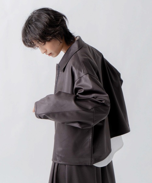WHYTO.(ホワイト)の「「WHYTO. / ホワイト」leather like shirt jacket(シャツ/ブラウス・レディース・ブラウン/ブラック・36/38)」の12枚目の写真