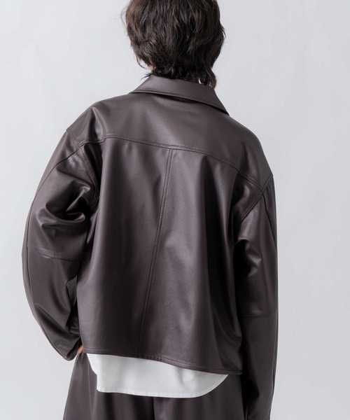 WHYTO.(ホワイト)の「「WHYTO. / ホワイト」leather like shirt jacket(シャツ/ブラウス・レディース・ブラウン/ブラック・36/38)」の14枚目の写真