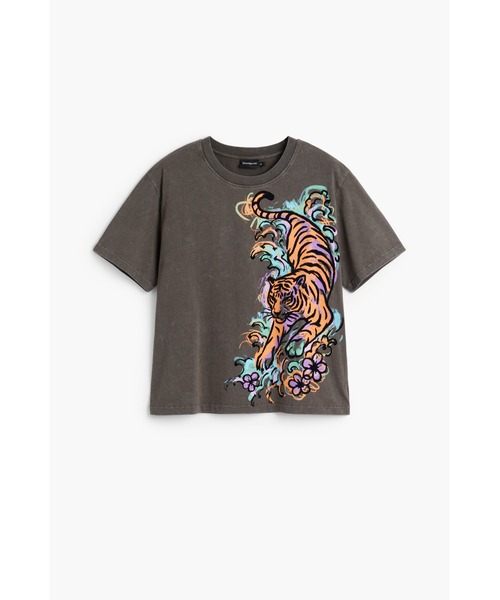 セール】【Desigual】タイガーグラフィックTシャツ／グレー／2026秋冬