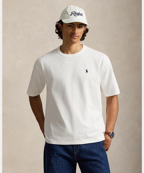 POLO RALPH LAUREN(ポロ ラルフ ローレン)の「リラックス フィット ジャージー クルーネック Tシャツ(Tシャツ/カットソー・メンズ・ホワイト・L/M/S/XS)」の1枚目の写真