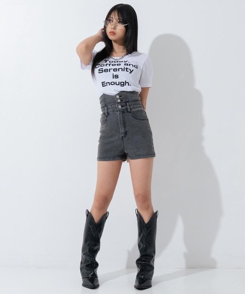 ANAP(アナップ)の「ハイウエスト デニムショートパンツ(デニムパンツ・レディース・ブルー/ブラック/グレー・F)」の10枚目の写真