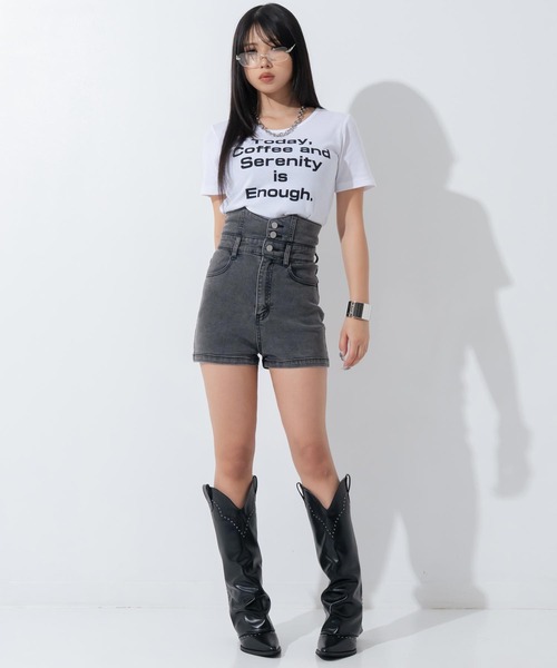 ANAP(アナップ)の「ハイウエスト デニムショートパンツ(デニムパンツ・レディース・ブルー/ブラック/グレー・F)」の11枚目の写真