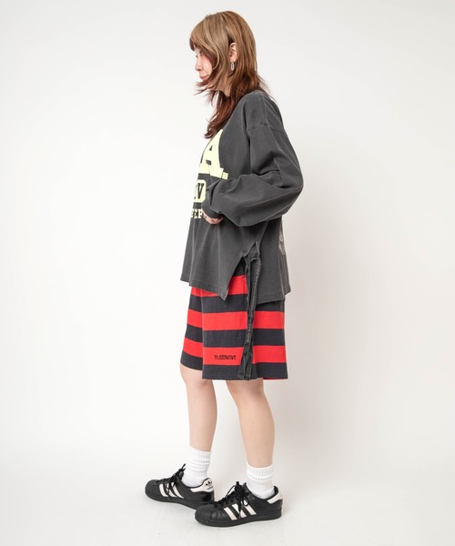 RNA(アールエヌエー)の「T1020 ボーダーハーフパンツ(その他パンツ・レディース・ブラウン/スミクロ/パープル・MEDIUM)」の4枚目の写真