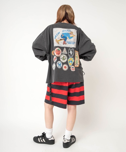 RNA(アールエヌエー)の「T1020 ボーダーハーフパンツ(その他パンツ・レディース・ブラウン/スミクロ/パープル・MEDIUM)」の5枚目の写真