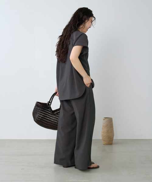 MICA&DEAL(マイカ&ディール)の「オープンカラーシャツ〈セットアップ対応〉(シャツ/ブラウス・レディース・チャコールグレー/カーキ/ダークネイビー・FREE)」の12枚目の写真