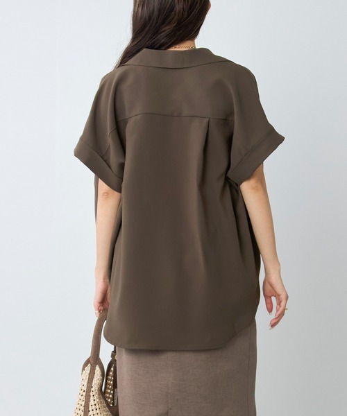 MICA&DEAL(マイカ&ディール)の「オープンカラーシャツ〈セットアップ対応〉(シャツ/ブラウス・レディース・チャコールグレー/カーキ/ダークネイビー・FREE)」の18枚目の写真