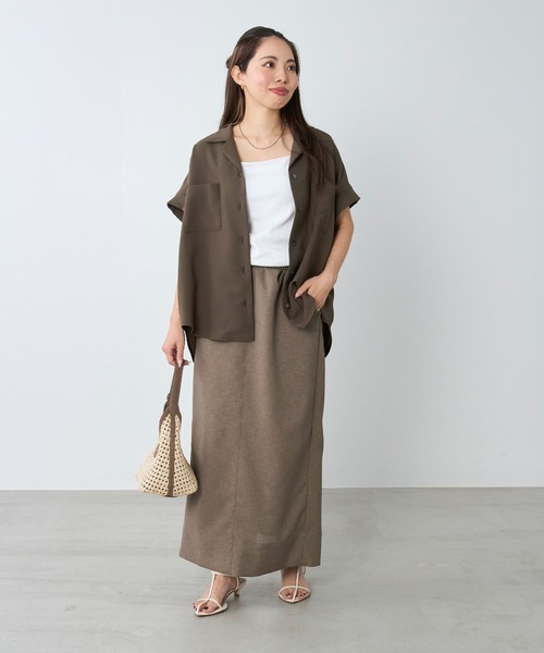 MICA&DEAL(マイカ&ディール)の「オープンカラーシャツ〈セットアップ対応〉(シャツ/ブラウス・レディース・チャコールグレー/カーキ/ダークネイビー・FREE)」の19枚目の写真