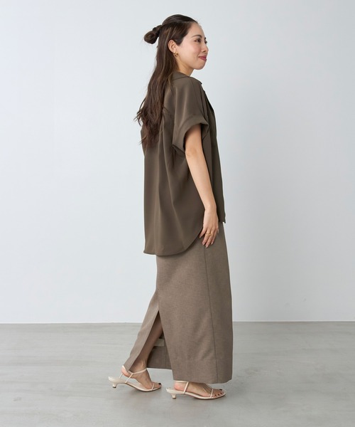 MICA&DEAL(マイカ&ディール)の「オープンカラーシャツ〈セットアップ対応〉(シャツ/ブラウス・レディース・チャコールグレー/カーキ/ダークネイビー・FREE)」の21枚目の写真