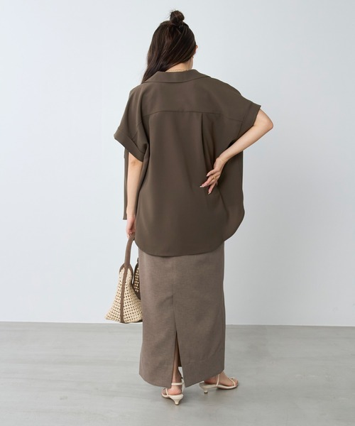 MICA&DEAL(マイカ&ディール)の「オープンカラーシャツ〈セットアップ対応〉(シャツ/ブラウス・レディース・チャコールグレー/カーキ/ダークネイビー・FREE)」の22枚目の写真