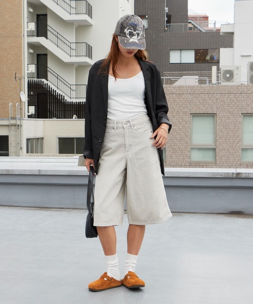 adidas(アディダス)の「adidas/アディダス FIREBIRD MID RISE DENIM JORTS ファイヤーバード ミッドライズ デニム ショートパンツ ハーフパンツ サイドラインパンツ 秋 秋服 2026年秋冬(デニムパンツ・メンズ・グレー・S/M/L/XS)」の12枚目の写真