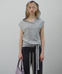 STRING DETAIL HOODED TOP