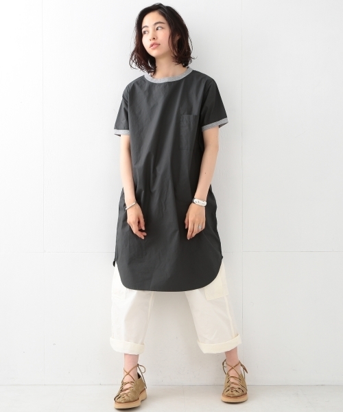 BEAMS BOY（ビームスボーイ）の「BEAMS BOY / タイプライターリブ付ワンピース（ワンピース・レディース・チャコールグレー/ブラック/ベージュ・ONE SIZE）」の8枚目の写真