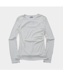 スリムピンタックシャーリングバックスリットポイントソフトラウンドネックロングスリーブTシャツ_3COLOR