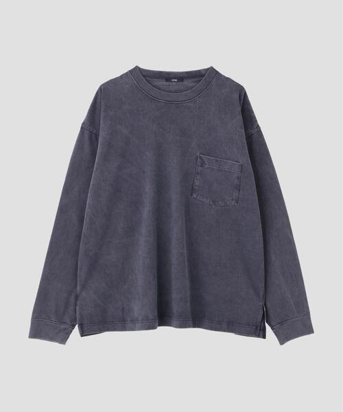 YLEVE(イレーヴ)の「YLEVE / OPEN END COTTON PIGMENT DYE PULL OVER(Tシャツ/カットソー・メンズ・ネイビー・4/5)」の3枚目の写真