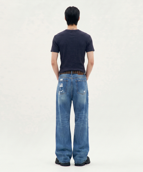 PROCESS(プロセス)の「Refined Henley Tee - Navy(Tシャツ/カットソー・メンズ・ネイビー・FREE)」の2枚目の写真