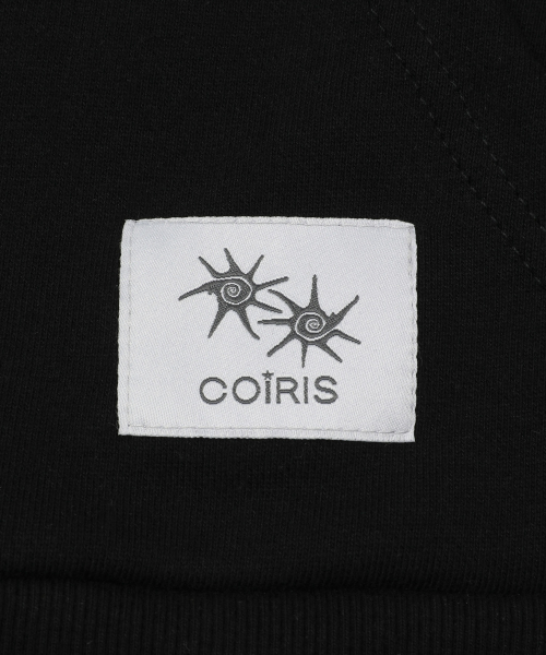 COIRIS(コイリス)の「ニフパッチワークフードジップアップ 男女共用(パーカー・レディース・ブラック・FREE)」の5枚目の写真