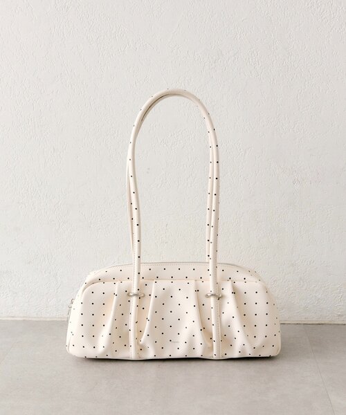 mystic(ミスティック)の「ロングハンドワイドBAG(トートバッグ・レディース・ボルドー/アイボリー・ONE SIZE)」の1枚目の写真