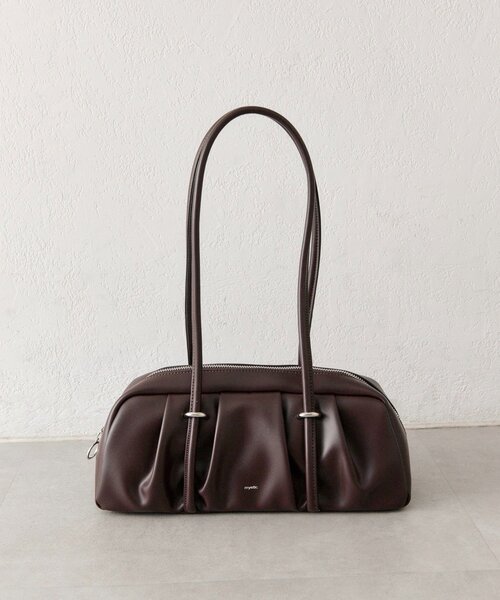 mystic(ミスティック)の「ロングハンドワイドBAG(トートバッグ・レディース・ボルドー/アイボリー・ONE SIZE)」の2枚目の写真