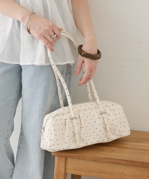 mystic(ミスティック)の「ロングハンドワイドBAG(トートバッグ・レディース・ボルドー/アイボリー・ONE SIZE)」の3枚目の写真