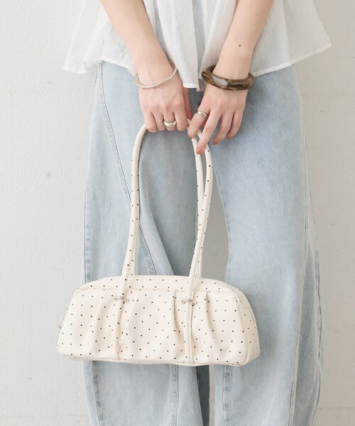 mystic(ミスティック)の「ロングハンドワイドBAG(トートバッグ・レディース・ボルドー/アイボリー・ONE SIZE)」の5枚目の写真