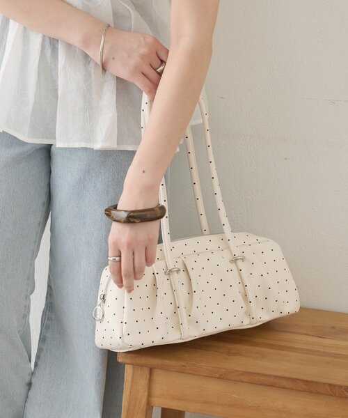 mystic(ミスティック)の「ロングハンドワイドBAG(トートバッグ・レディース・ボルドー/アイボリー・ONE SIZE)」の6枚目の写真