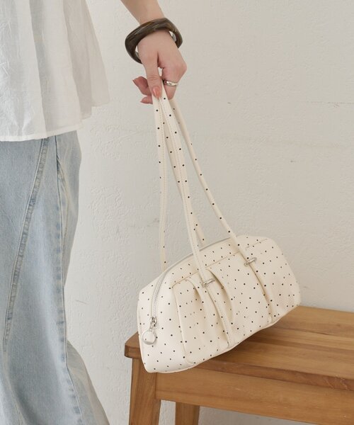 mystic(ミスティック)の「ロングハンドワイドBAG(トートバッグ・レディース・ボルドー/アイボリー・ONE SIZE)」の7枚目の写真