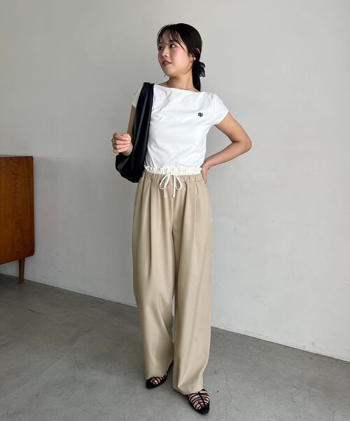 CAPRICIEUX LE'MAGE(カプリシューレマージュ)の「Wウエストドロストパンツ(その他パンツ・レディース・ベージュ/ブラック・38/PS/36)」の11枚目の写真