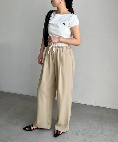 CAPRICIEUX LE'MAGE(カプリシューレマージュ)の「Wウエストドロストパンツ(その他パンツ・レディース・ベージュ/ブラック・38/PS/36)」の13枚目の写真