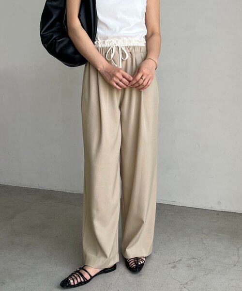 CAPRICIEUX LE'MAGE(カプリシューレマージュ)の「Wウエストドロストパンツ(その他パンツ・レディース・ベージュ/ブラック・38/PS/36)」の16枚目の写真