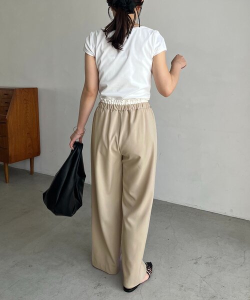 CAPRICIEUX LE'MAGE(カプリシューレマージュ)の「Wウエストドロストパンツ(その他パンツ・レディース・ベージュ/ブラック・38/PS/36)」の17枚目の写真