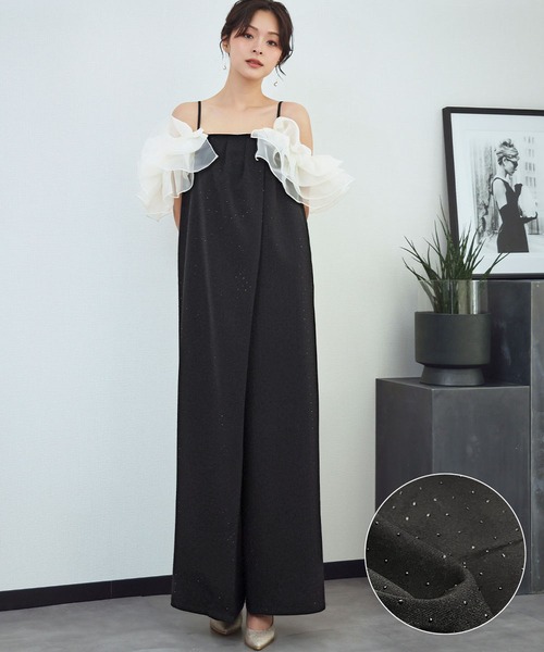 girl(ガール)の「フリルラップオールインワン 付け袖 2WAY シアー 結婚式 パンツドレス パーティードレス オケージョンドレス お呼ばれ 二次会 成人式 同窓会 謝恩会 マタニティ 妊婦《着用動画あり》(パンツドレス・レディース・ブラウン系その他/ブラック/ベージュ・L/M/S)」の20枚目の写真
