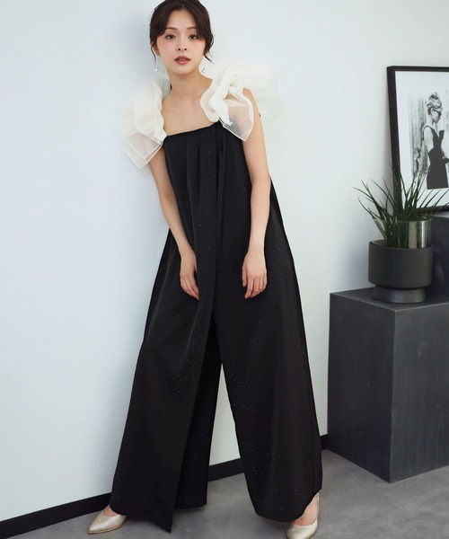 girl(ガール)の「フリルラップオールインワン 付け袖 2WAY シアー 結婚式 パンツドレス パーティードレス オケージョンドレス お呼ばれ 二次会 成人式 同窓会 謝恩会 マタニティ 妊婦《着用動画あり》(パンツドレス・レディース・ブラウン系その他/ブラック/ベージュ・L/M/S)」の21枚目の写真