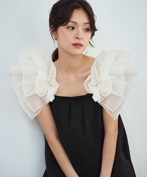 girl(ガール)の「フリルラップオールインワン 付け袖 2WAY シアー 結婚式 パンツドレス パーティードレス オケージョンドレス お呼ばれ 二次会 成人式 同窓会 謝恩会 マタニティ 妊婦《着用動画あり》(パンツドレス・レディース・ブラウン系その他/ブラック/ベージュ・L/M/S)」の22枚目の写真