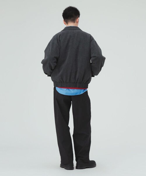 BEAMS HEART(ビームスハート)の「メランジ ジップアップ ブルゾン(ライダースジャケット・メンズ・チャコールグレー/ブラウン・SMALL/LARGE/MEDIUM)」の4枚目の写真