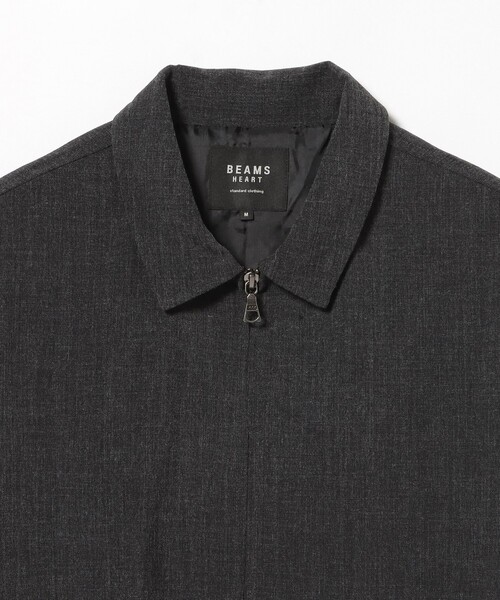 BEAMS HEART(ビームスハート)の「メランジ ジップアップ ブルゾン(ライダースジャケット・メンズ・チャコールグレー/ブラウン・SMALL/LARGE/MEDIUM)」の8枚目の写真